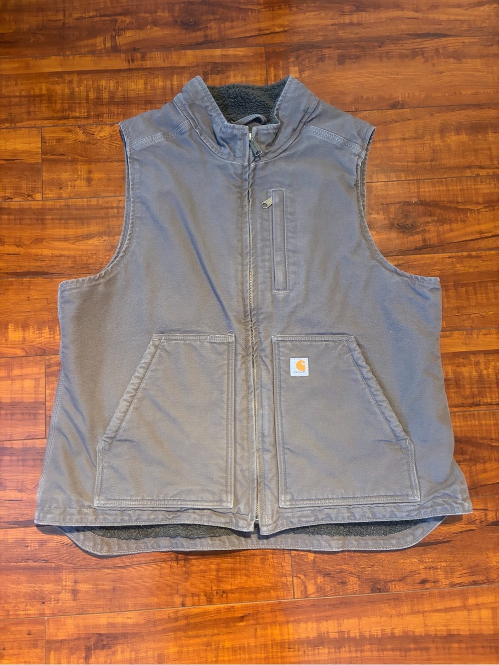 Carhartt Washed Duck Sherpa-Lined Mock-Neck Vest | Size XL